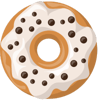 frosted doughnut with chocolate spots