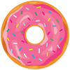Pink icing sprinkles donut