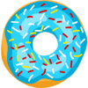 blue icing donut