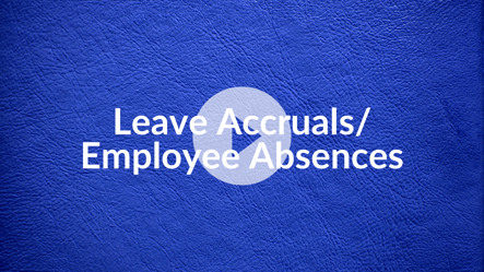 Leave Accruals/Employee Absences
